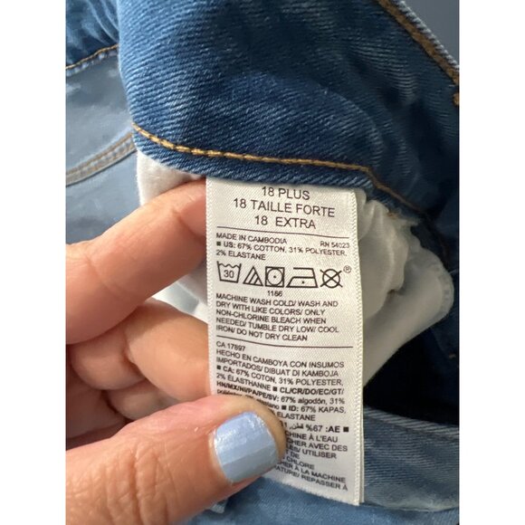 Old Navy Womens Plus Size 18 Plus Power Straight Jeans Light Wash Denim - Picture 3 of 11